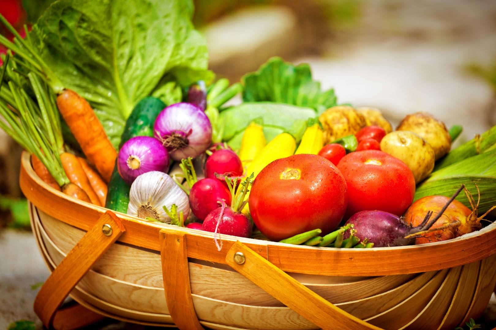 Fruits and Vegetables in Basket