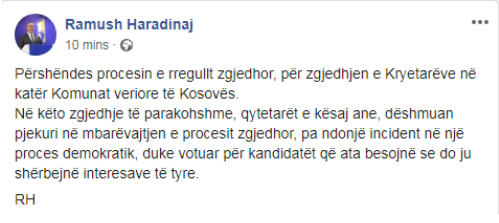 Haradinaj Fb