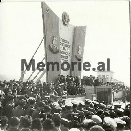 Enver Hoxha Dhe Byroja Politike Gjate Inagurimit Te Hekurudhes Tirane Durres. 1949