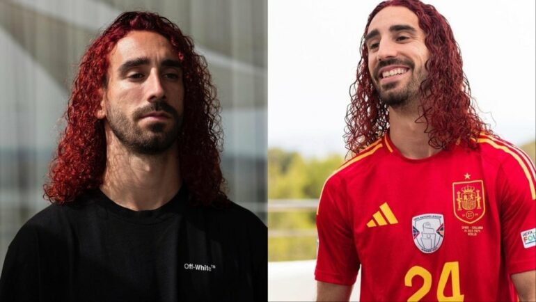 Collage De Marc Cucurella Con El Pelo Rojo Tras Ganar La Eurocopa Instagram Cucurella3