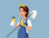 Lady Working As Housekeeper Keeping Everything Tidy And Clean