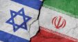 Israel,and,iran,flags,,concrete,wall,texture,with,cracks,,grunge