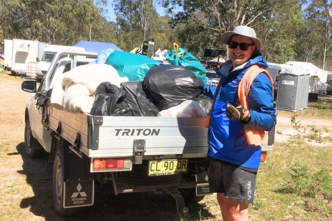Damian Gordon Loads Up His Ute Bound For A Container Recycling Centre